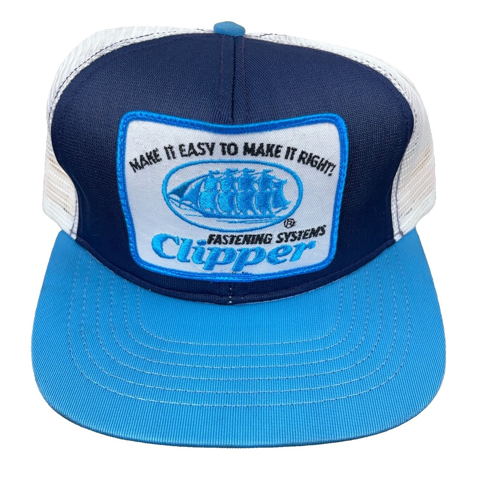 Vintage Swingster Trucker Hat Cap Snapback USA‎ 80s Clipper Pirate Ship Boat